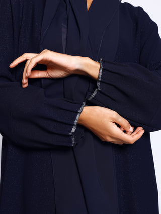 Elegant womens abaya featuring double layered cuffs