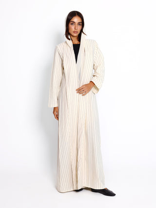 Lightweight striped abaya designed for everyday elegance