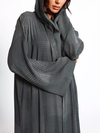 Elegant womens silk abaya with relaxed open front silhouette